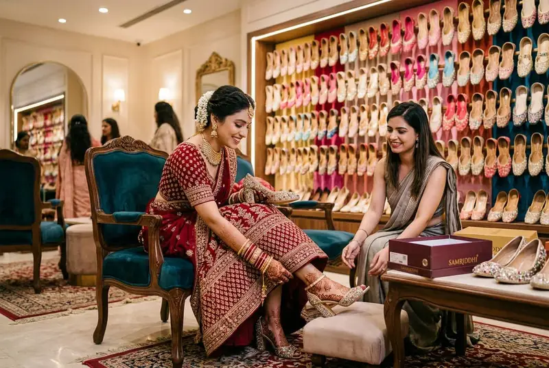 Luxury bridal footwear boutique with curated collection