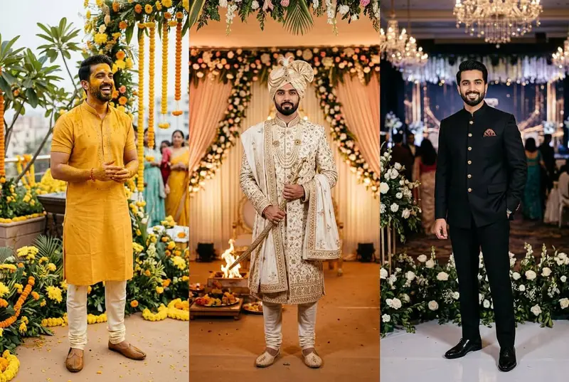 Groom Outfit Ideas for Each Wedding Ceremony: Haldi to Reception - wedding styling guide by StyleBuddy Weddings