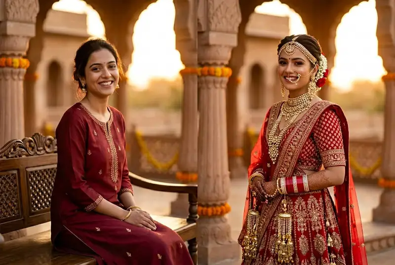 Real Indian bride transformation - stunning bridal makeover
